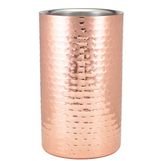 Thermo-Flaschenkühler, Edelstahl gehämmert kupferfarben - 12x20cm Thermo-Flaschenkühler, Edelstahl gehämmert kupferfarben - 12x20cm