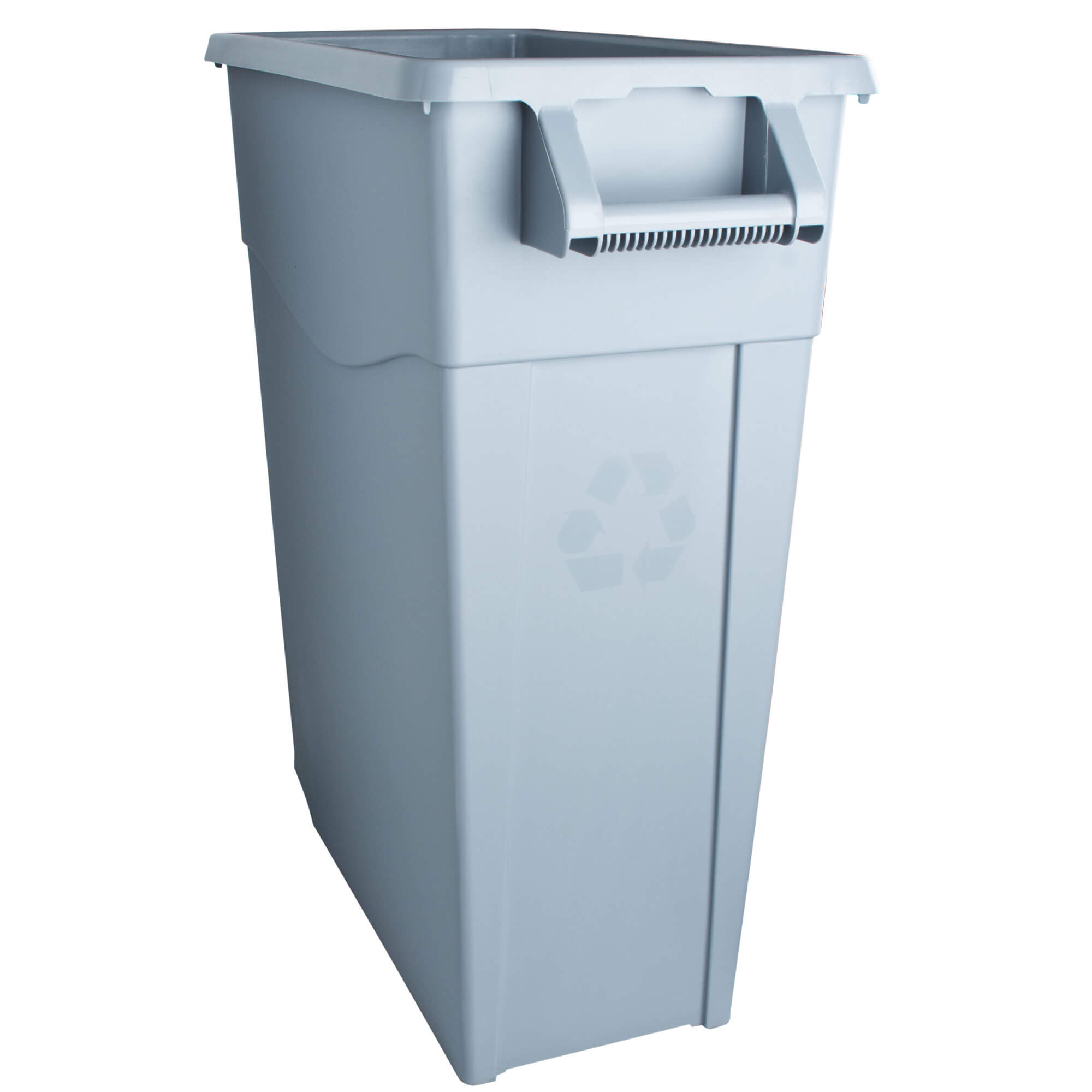 Abfallbehälter grau, mit 2 Rollen - 65l