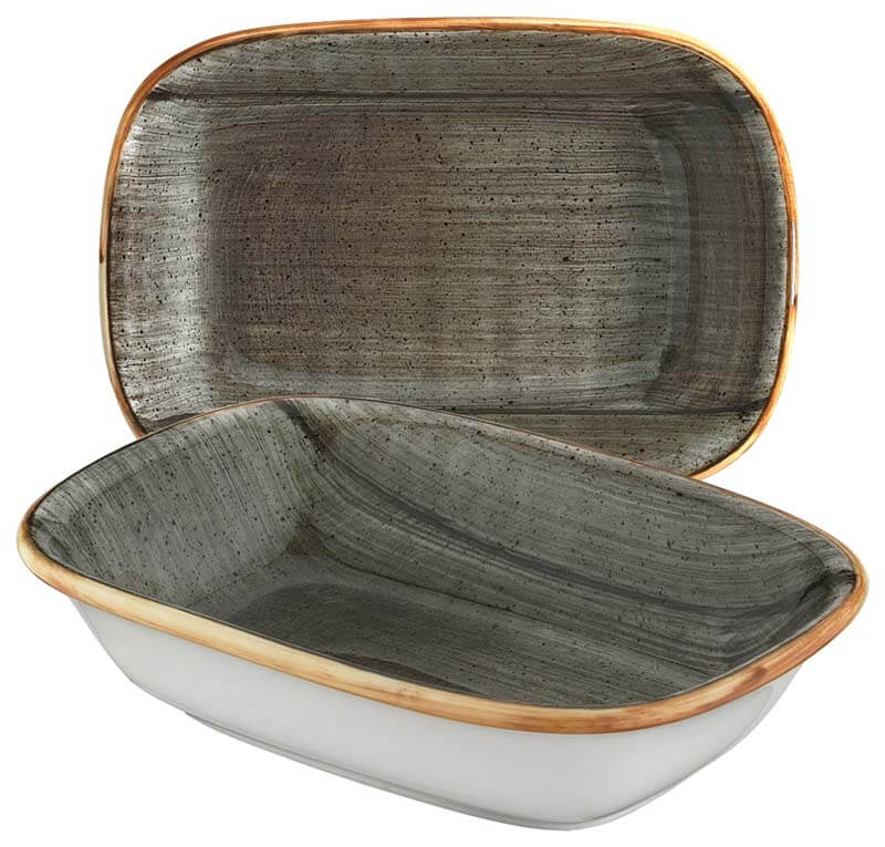 Bonna Aura Space Gourmet Rechteckschale 17x11,5cm grau - 12 Stück