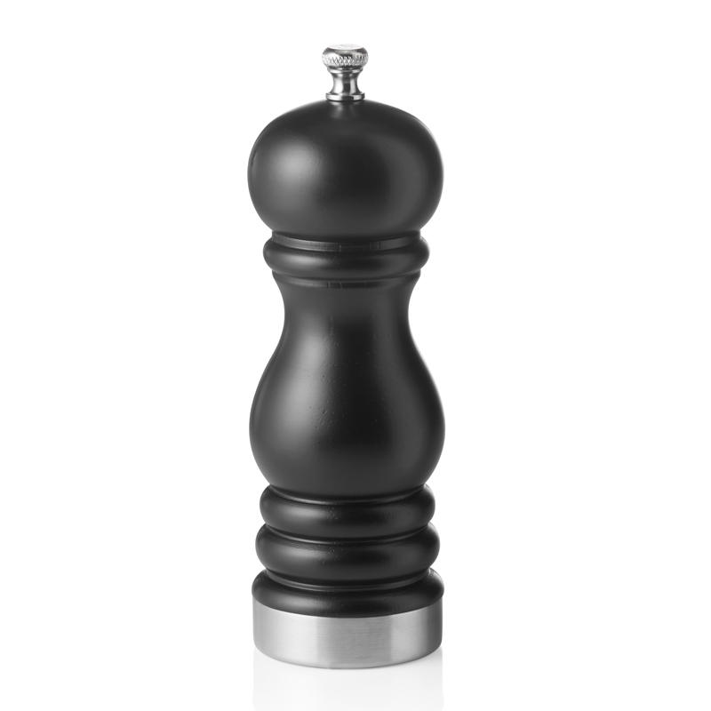 Salzmühle Gummibaumholz matt schwarz - verschiedene Größen