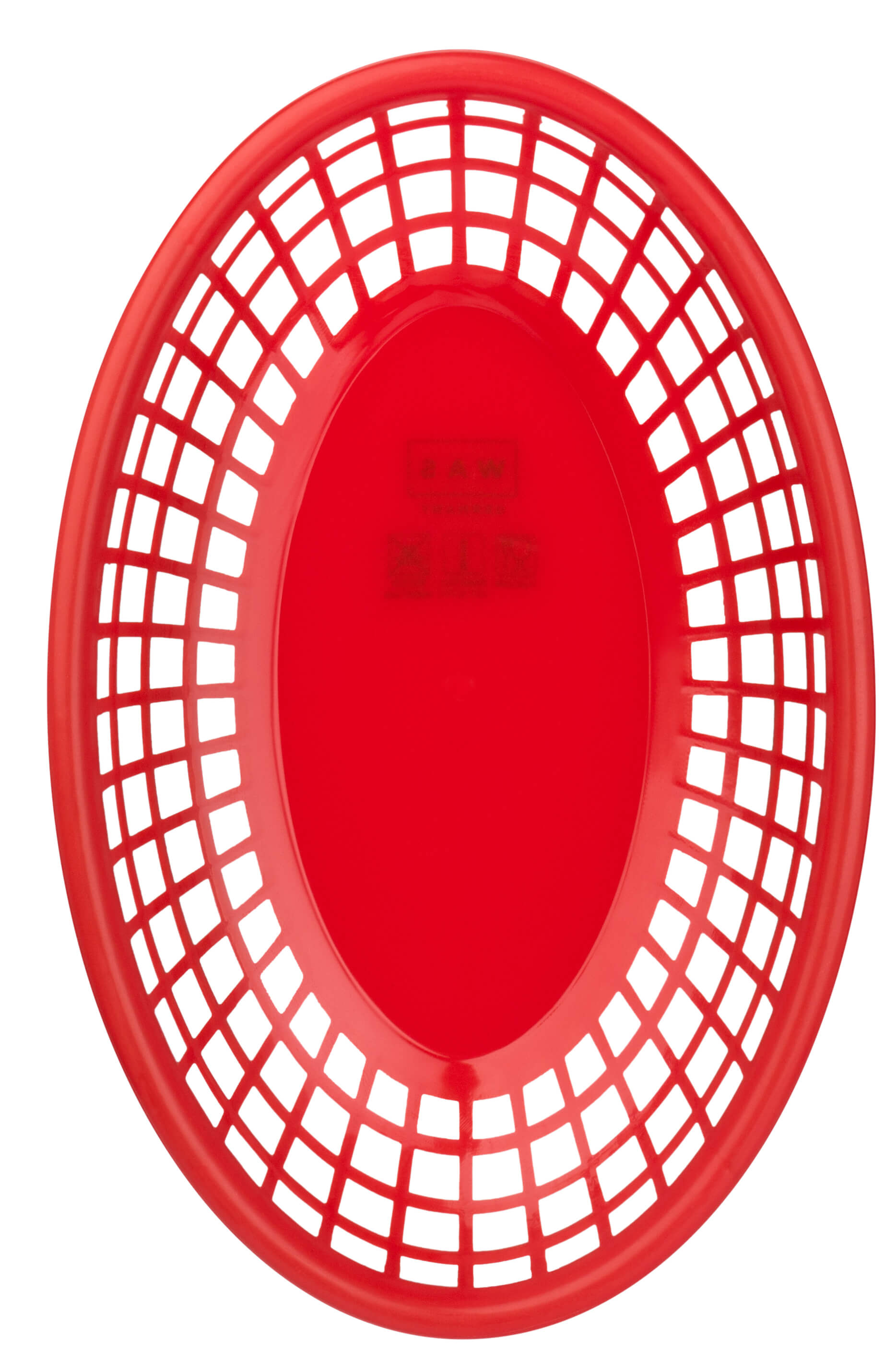 Tischkorb rot, PE, oval - 23,5x15x4,5cm