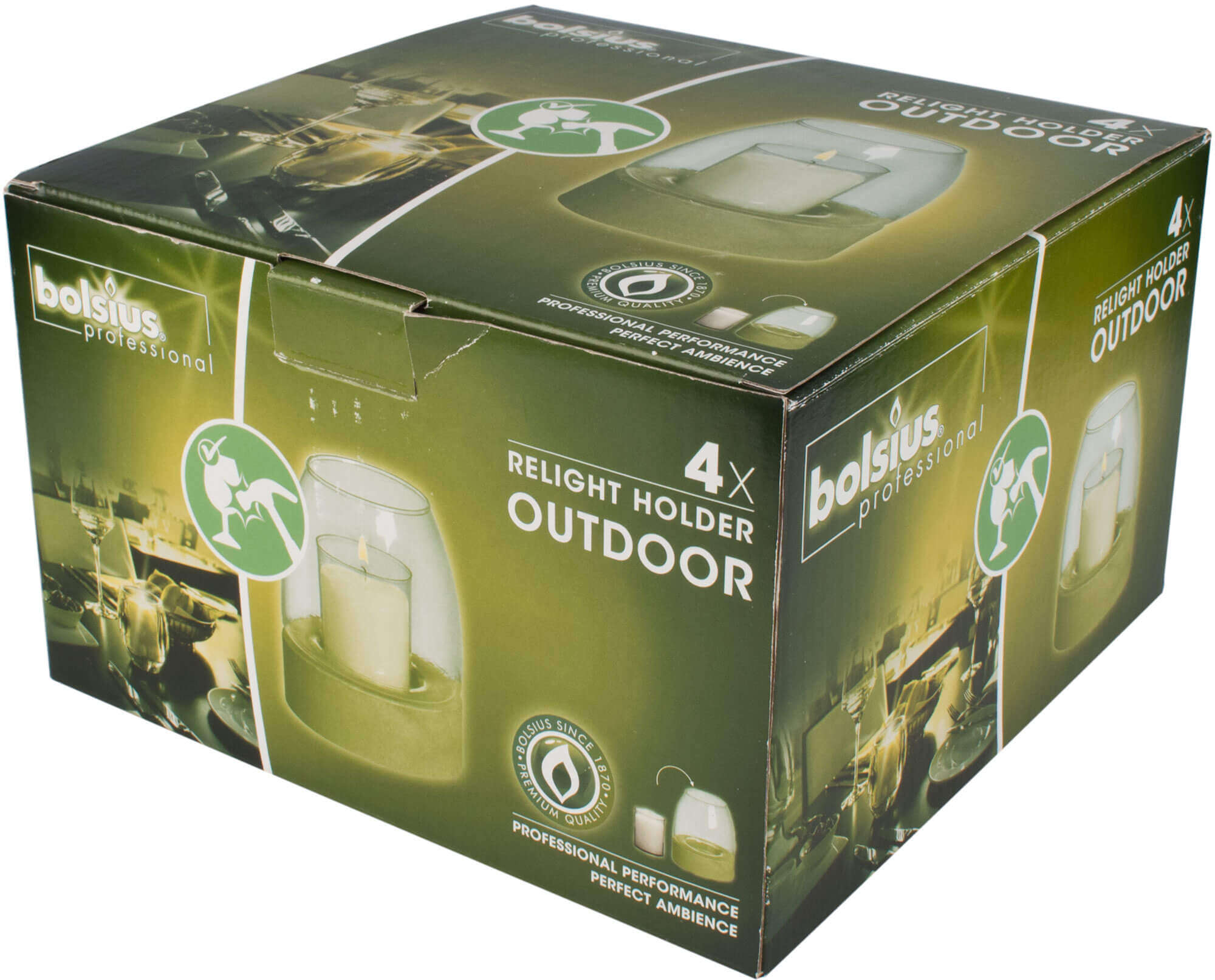 Relight Kerzenhalter Outdoor, Bolsius, Beton und Kunststoff - 13,8x9,9cm (4 Stk.)