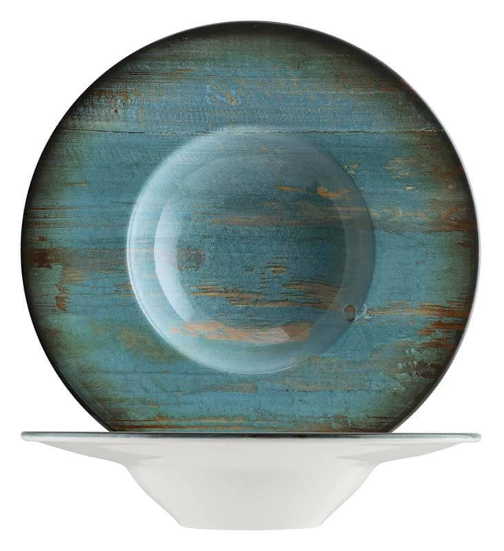 Bonna Madera Mint Banquet Pastateller 28cm blau - 6 Stück