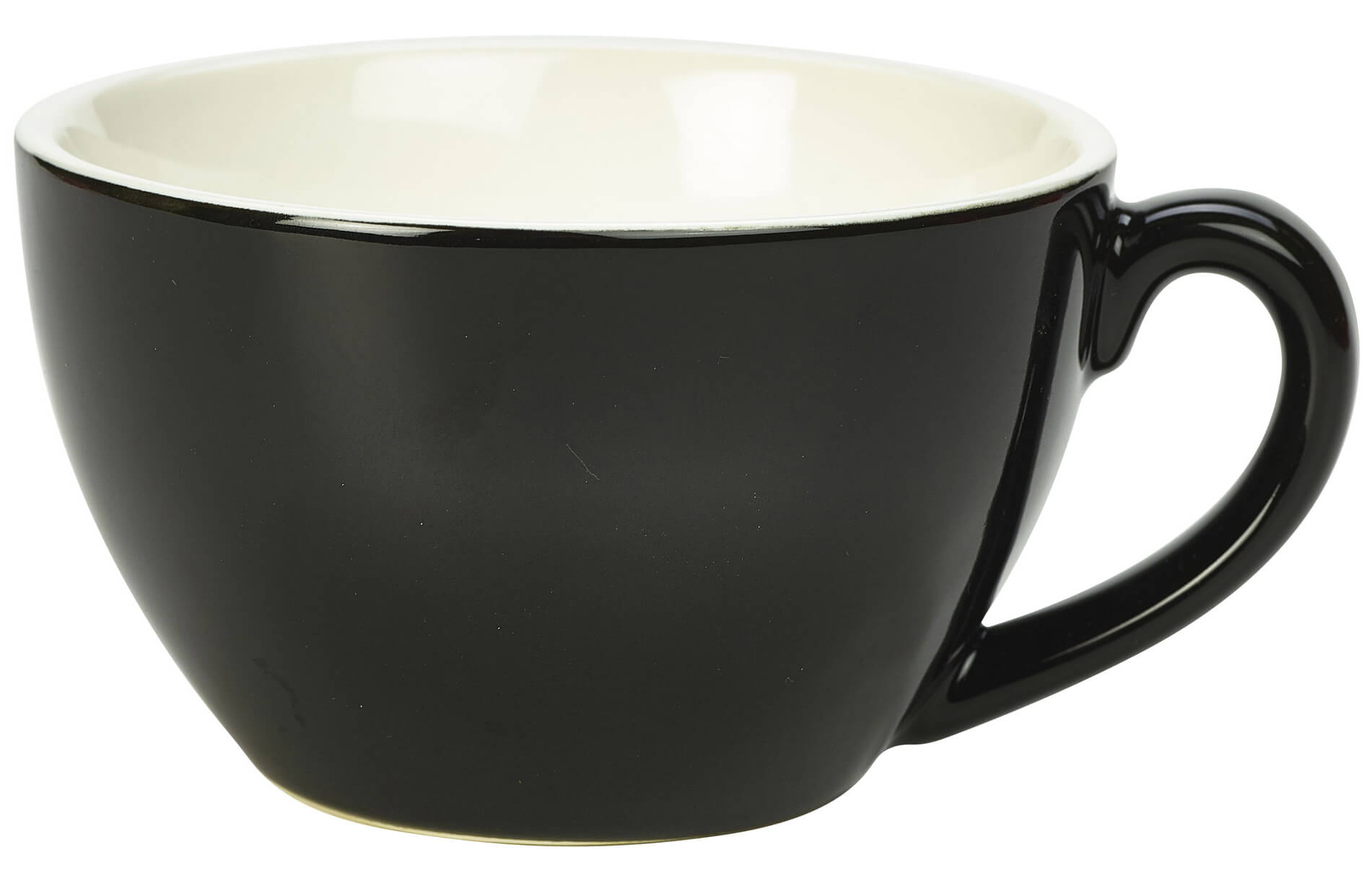 Milchkaffee Tasse schwarz - 340ml (6 Stk.)