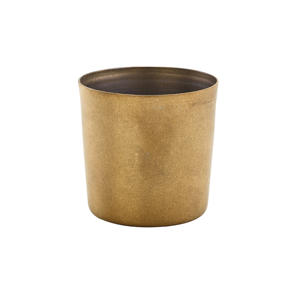 Edelstahlbecher / Snackbecher vintage goldfarben - 8,5x8,5cm/420ml (12 Stk.)