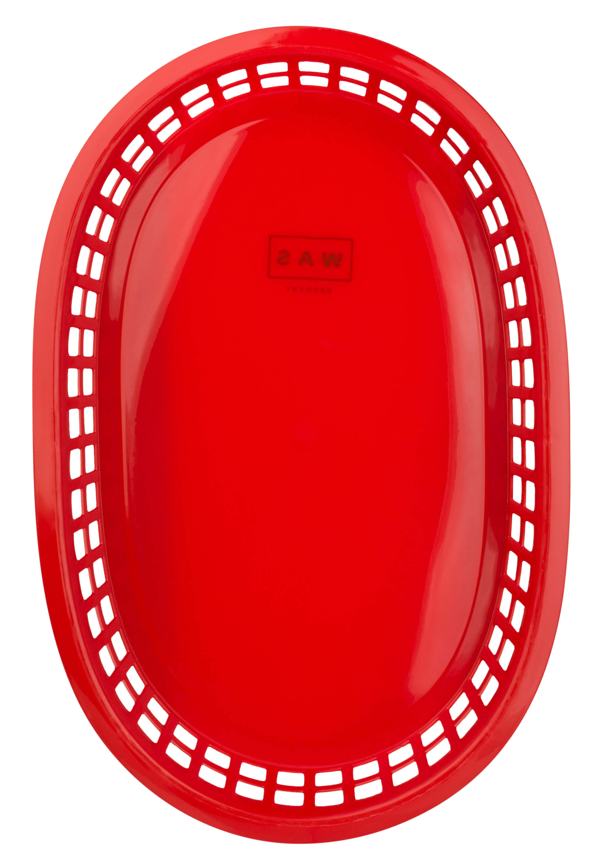 Tischkorb rot, PE, oval - 27x17,5x3,5cm