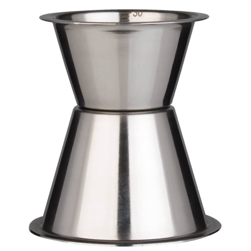 Doppelmessbecher 30/50ml, Skalierung - Edelstahl Doppelmessbecher 30/50ml, Skalierung - Edelstahl