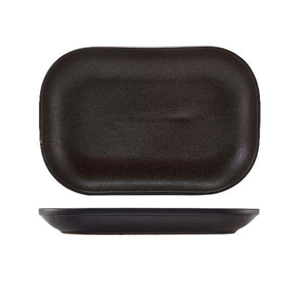 Rechteckiger Teller Antigo Steingut Antikbronze – 24 x 16,5 cm (6 Stk.)