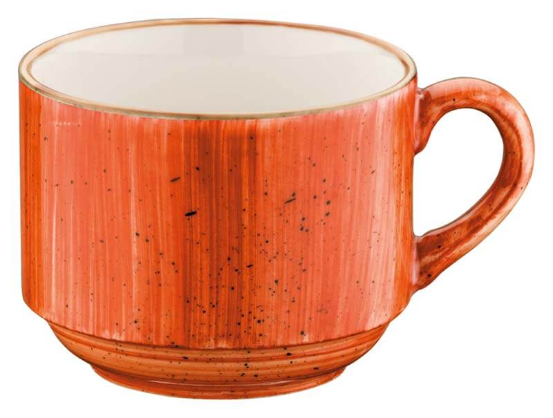 Bonna Aura Terracotta Banquet Obertasse 21cl stapelbar orange - 6 Stück Bonna Aura Terracotta Banquet Obertasse 21cl stapelbar orange - 6 Stück