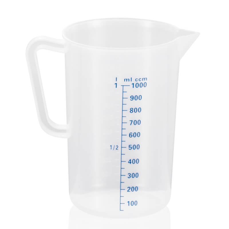 Messbecher mit 100ml Skalierung, Polypropylen - 1 Liter Messbecher mit 100ml Skalierung, Polypropylen - 1 Liter