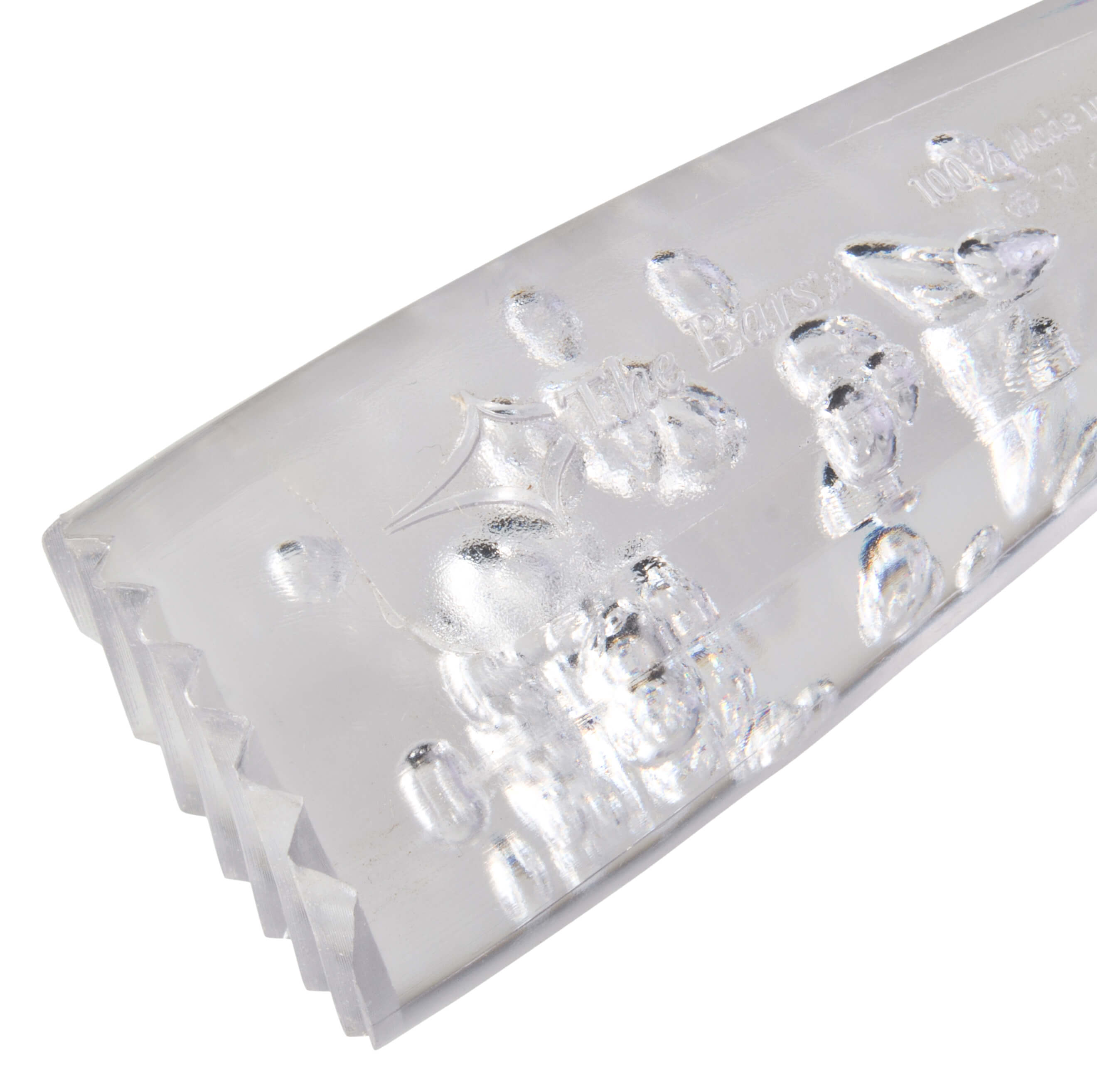 Barstößel, Kunststoff, gewelltes Ende - transparent (21cm)