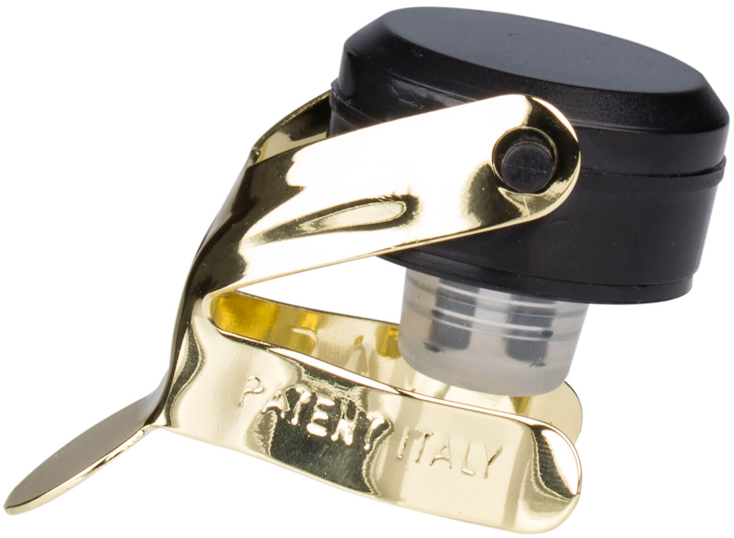 Sekt- / Champagnerflaschenverschluss Secure Bottle Sealer - schwarz-goldfarben