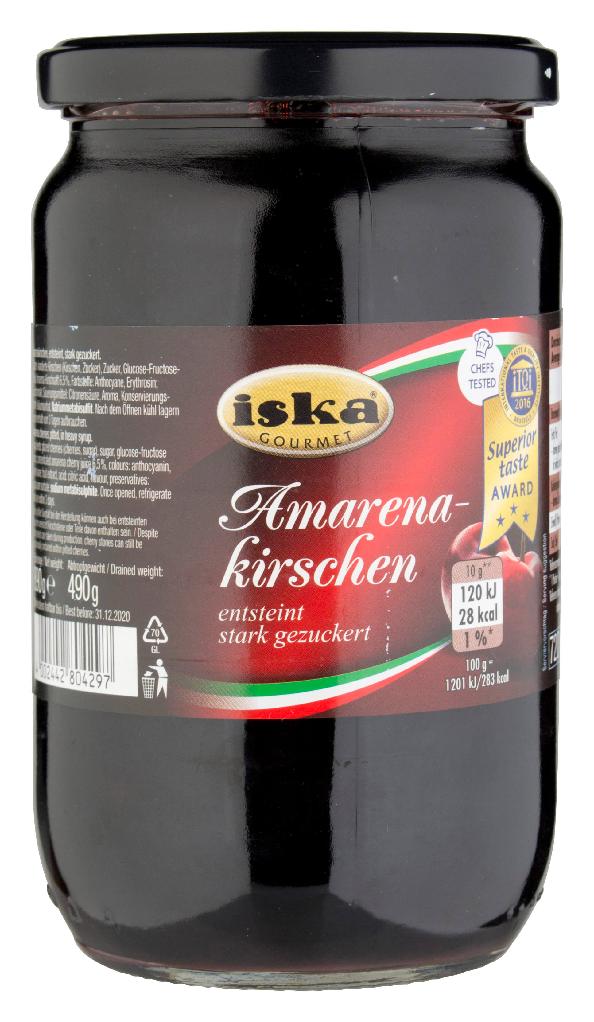 Amarenakirschen entsteint, stark gezuckert - iska (890g)