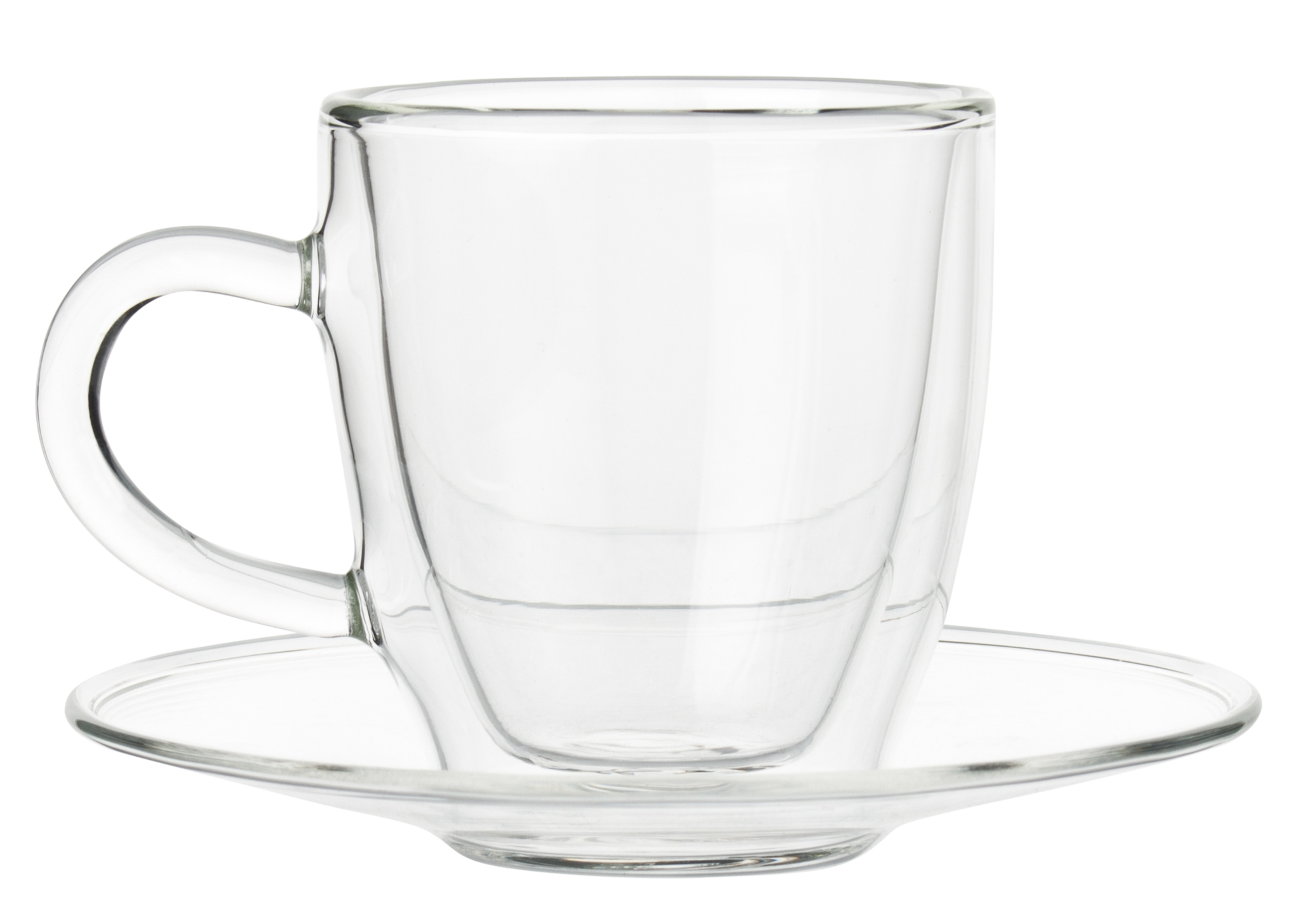 Espresso Glas mit Henkel und Untertasse, doppelwandig, Enjoy - 0,08l