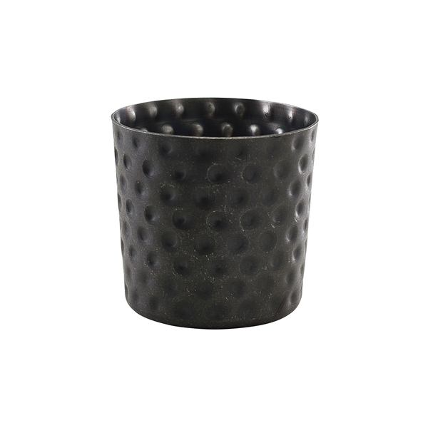 Edelstahlbecher / Snackbecher gehämmert vintage schwarz - 8,5x8,5cm/400ml (12 Stk.) Edelstahlbecher / Snackbecher gehämmert vintage schwarz - 8,5x8,5cm/400ml (12 Stk.)