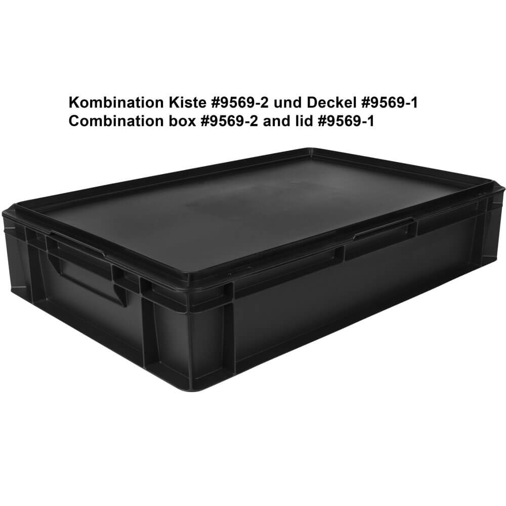 Transportkiste Euronorm schwarz - 60x40x12cm