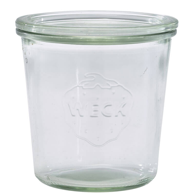 WECK-Glas mit Glasdeckel - 580ml / 10x10,5cm (6 Stk.)