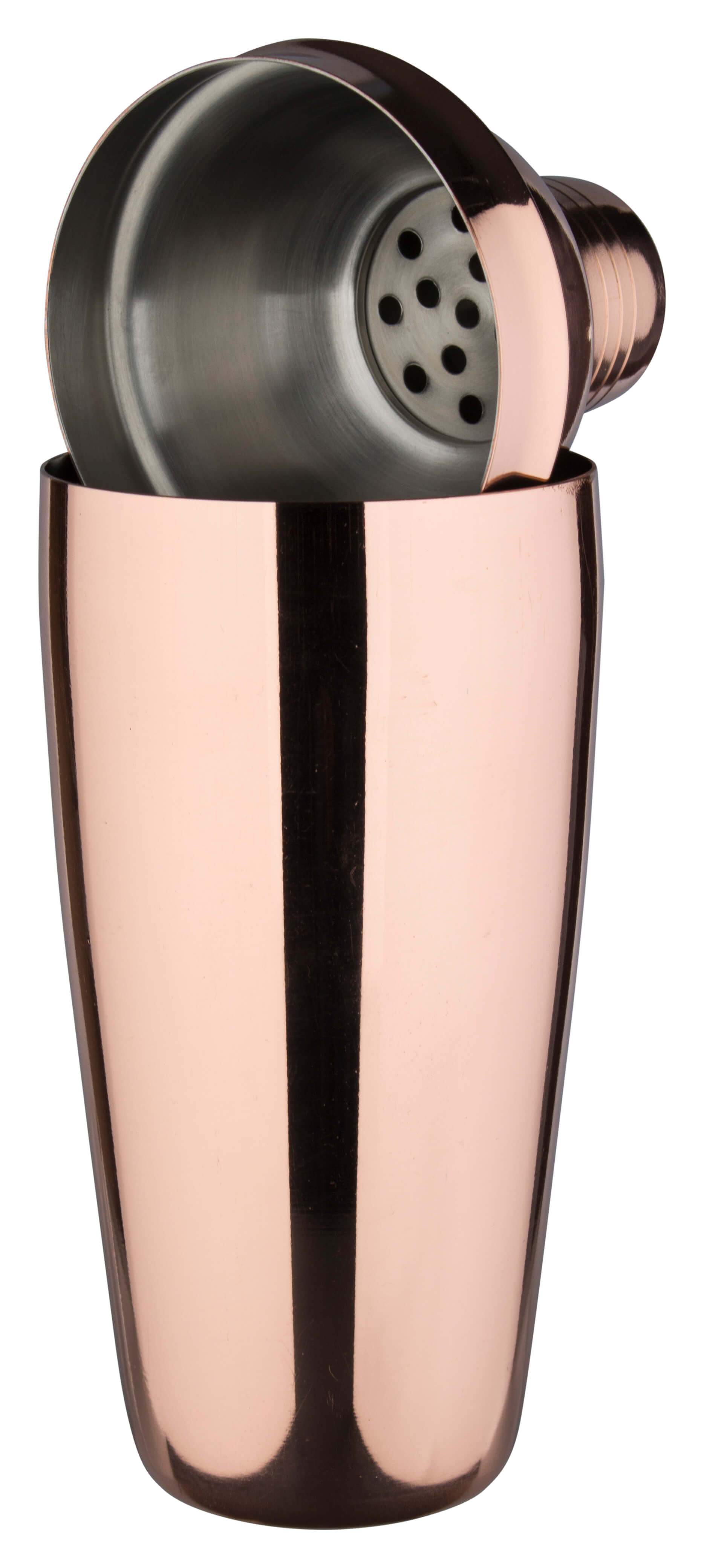 Cocktail Shaker, Edelstahl kupferfarben, dreiteilig, 700ml - B-Ware Cocktail Shaker, Edelstahl kupferfarben, dreiteilig, 700ml - B-Ware