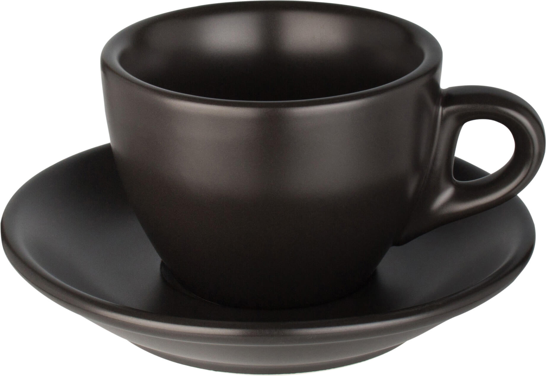 Kaffeetasse & Untertasse Barista, Porzellan schwarz - 160ml (12 Sets)