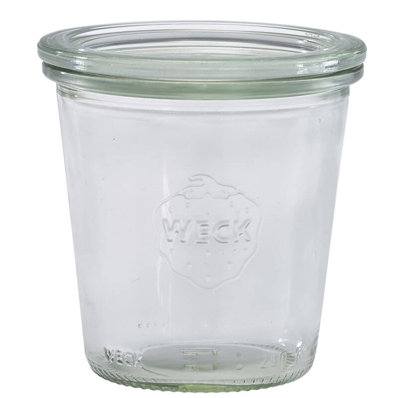 WECK-Glas mit Glasdeckel - 290ml / 8x9cm (6 Stk.)