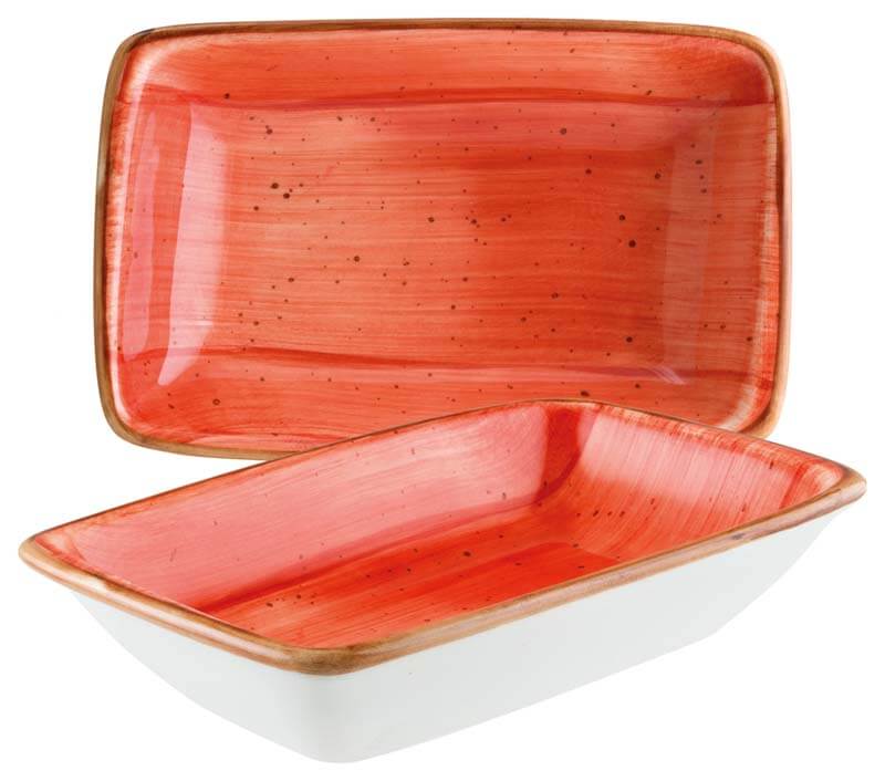 Bonna Aura Terracotta Moove Rechteckschale 16x9cm orange - 12 Stück Bonna Aura Terracotta Moove Rechteckschale 16x9cm orange - 12 Stück