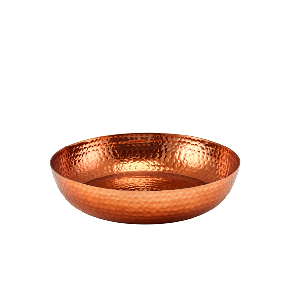 Schale aus gehämmertem Aluminium, kupferfarben - 31 cm Schale aus gehämmertem Aluminium, kupferfarben - 31 cm