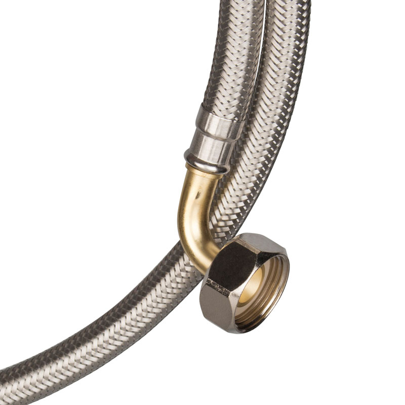Stahlflexschlauch gebogen ø 3/4" FpxCFp - 1500mm DVGW Stahlflexschlauch gebogen ø 3/4" FpxCFp - 1500mm DVGW
