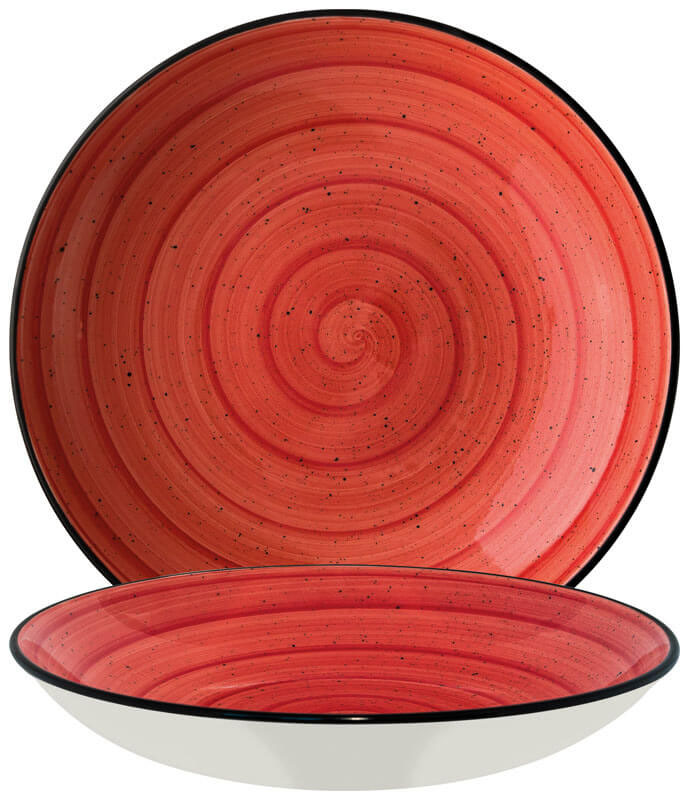 Bonna Aura Passion Bloom Teller tief 28cm rot - 6 Stück