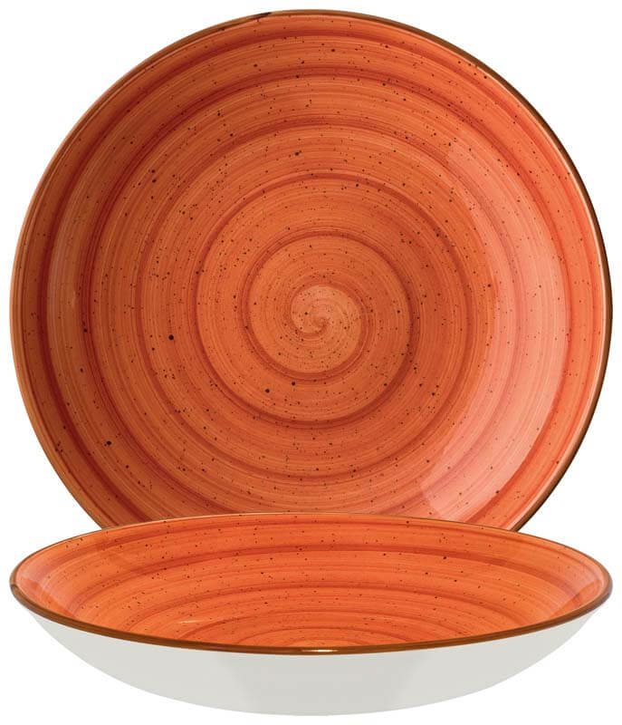 Bonna Aura Terracotta Bloom Teller tief 25cm orange - 6 Stück