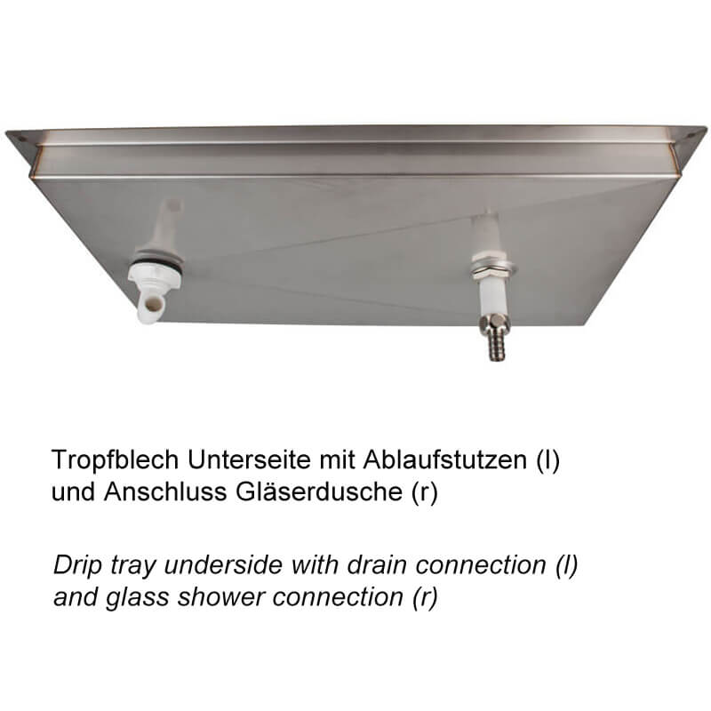 Einlasstropfblech mit Gläserdusche / Shakerdusche Einlasstropfblech mit Gläserdusche / Shakerdusche