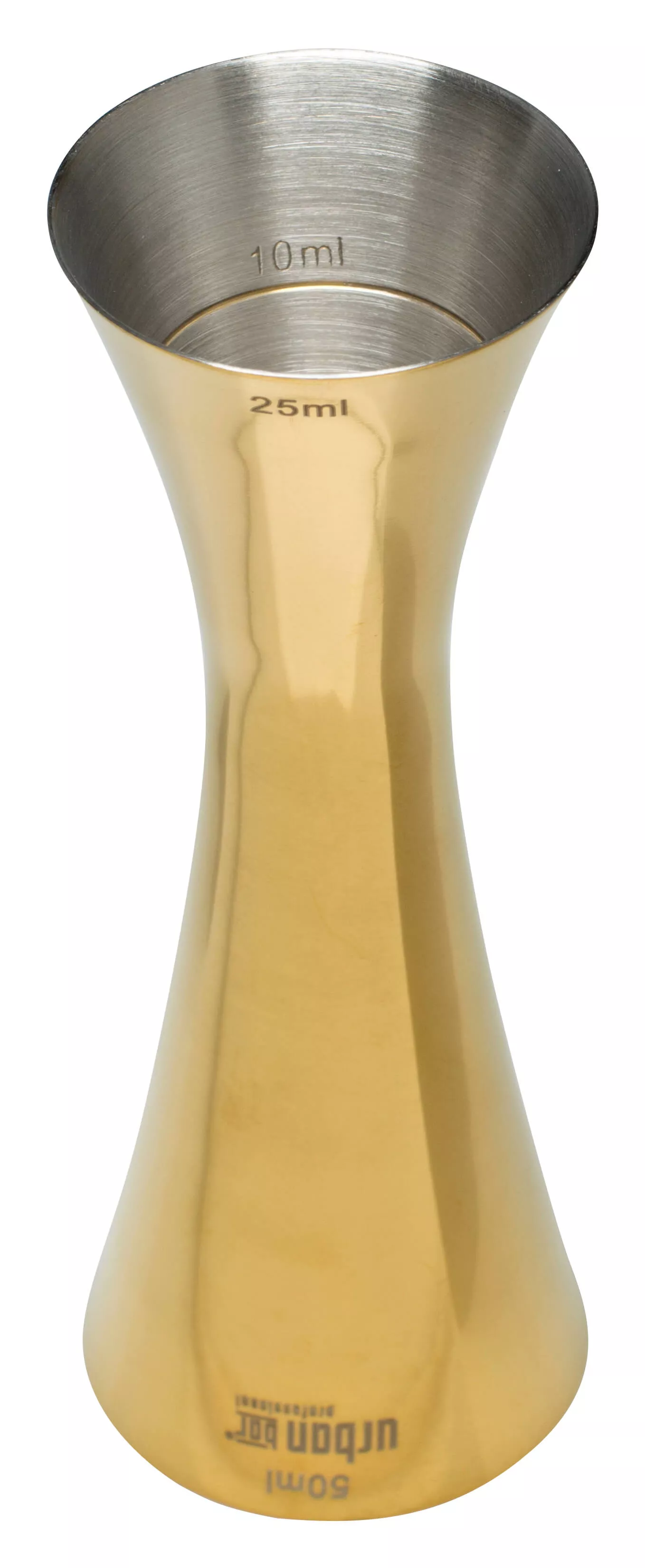 Doppelmessbecher Aero, poliert, Urban Bar - goldfarben (25/50ml) Doppelmessbecher Aero, poliert, Urban Bar - goldfarben (25/50ml)