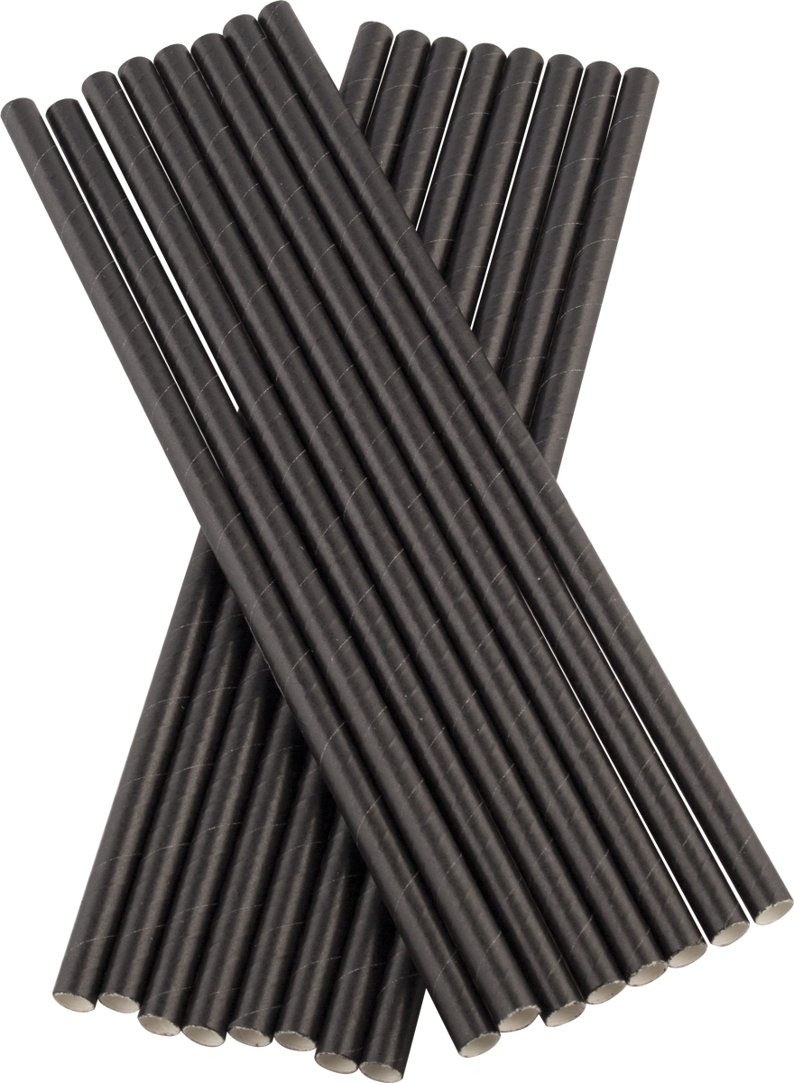 Trinkhalme, Papier (8x230mm), Prime Bar - schwarz (100 Stk.)