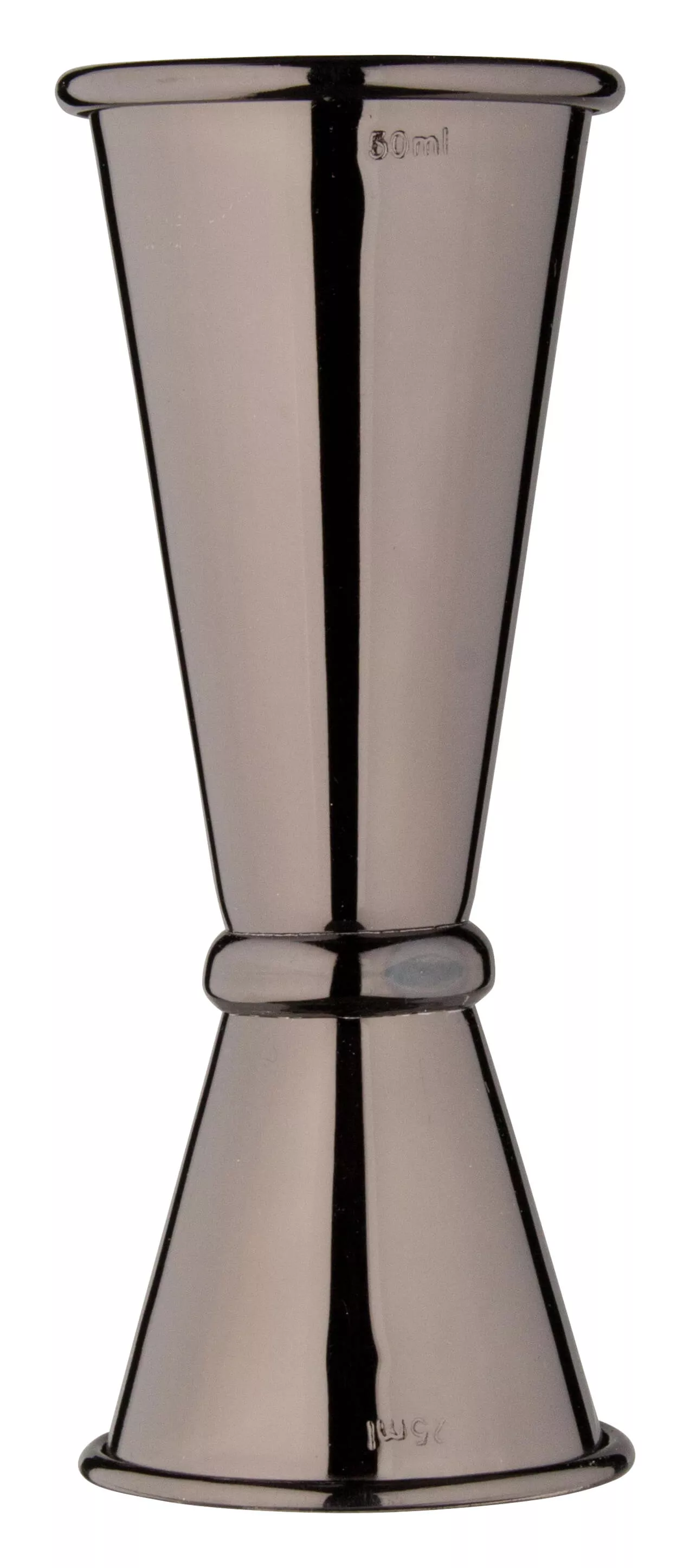 Doppelmessbecher, poliert - gunmetal black (25/50ml) Doppelmessbecher, poliert - gunmetal black (25/50ml)