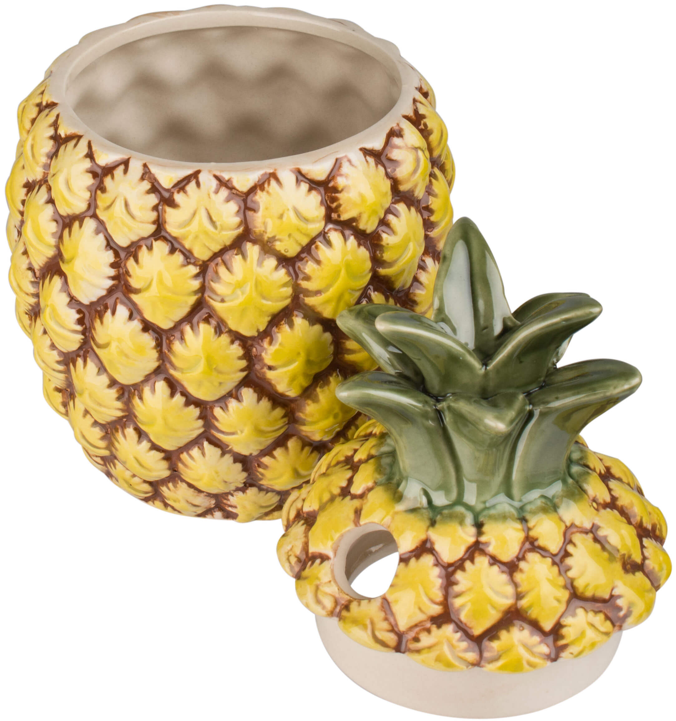 Tiki Becher Ananas mit Deckel, 600ml