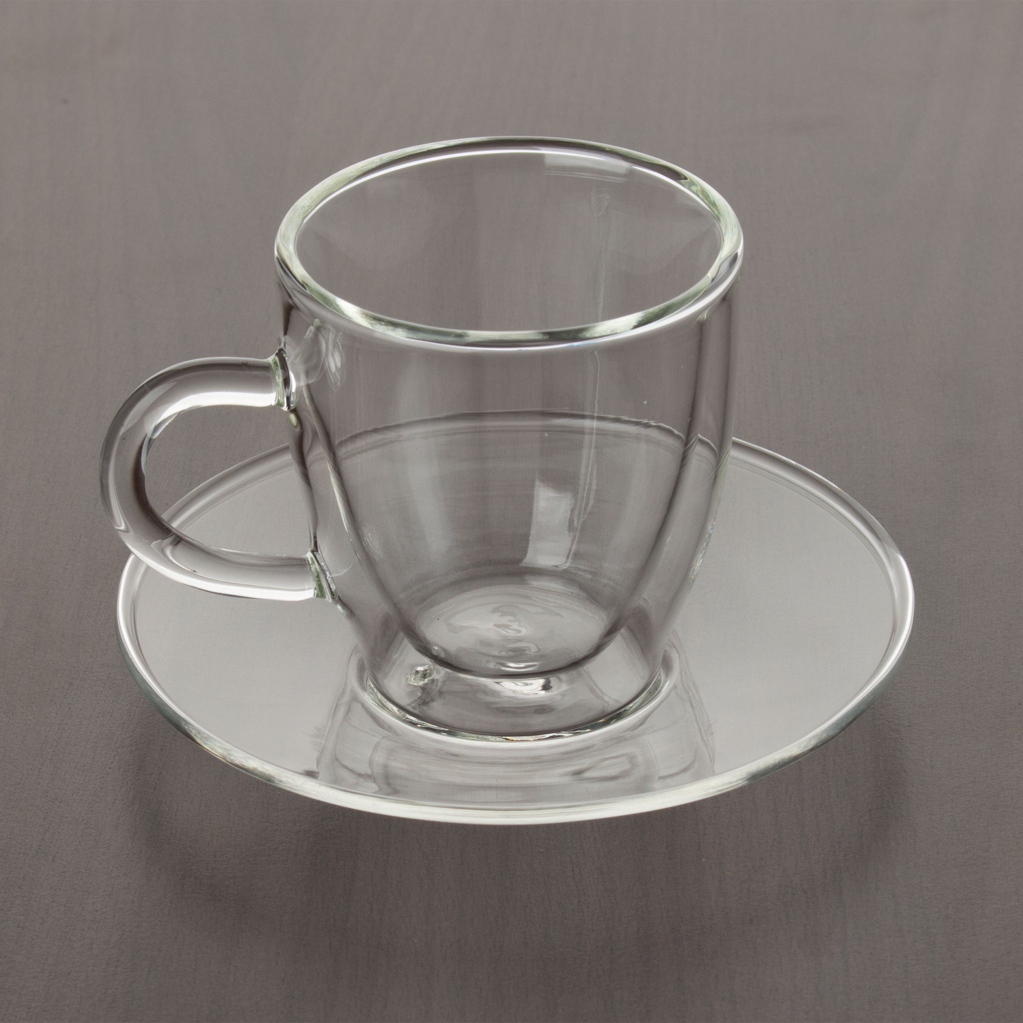 Espresso Glas mit Henkel und Untertasse, doppelwandig, Enjoy - 0,08l
