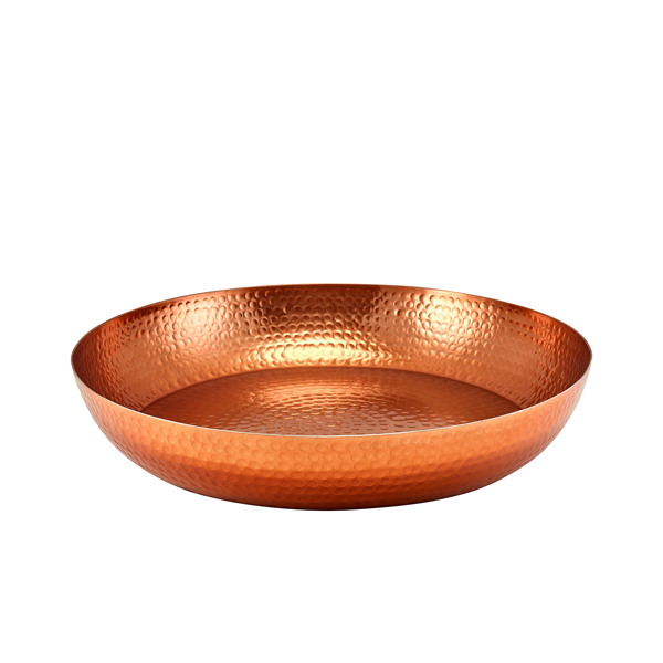 Schale aus gehämmertem Aluminium, kupferfarben - 44 cm Schale aus gehämmertem Aluminium, kupferfarben - 44 cm