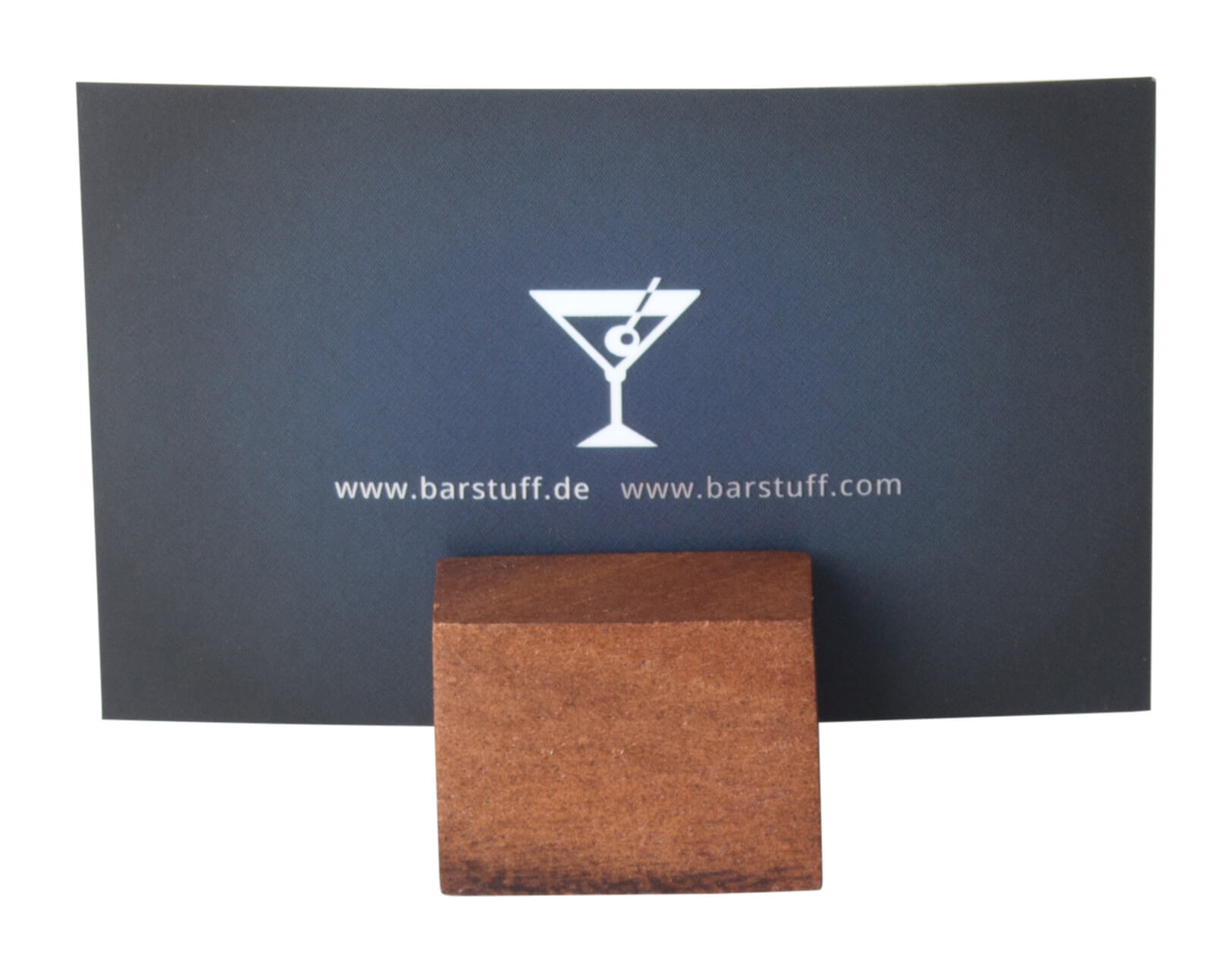 Kartenhalter Holz mini, braun - 3x2,5x2,5cm