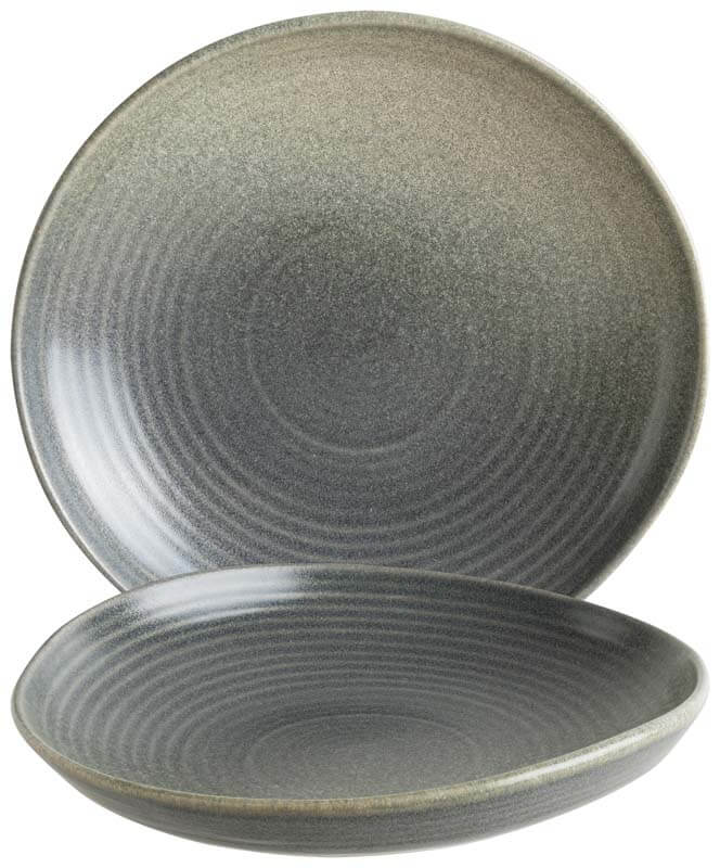 Bonna Hornfels Ripple Teller tief 26cm grau - 6 Stück Bonna Hornfels Ripple Teller tief 26cm grau - 6 Stück