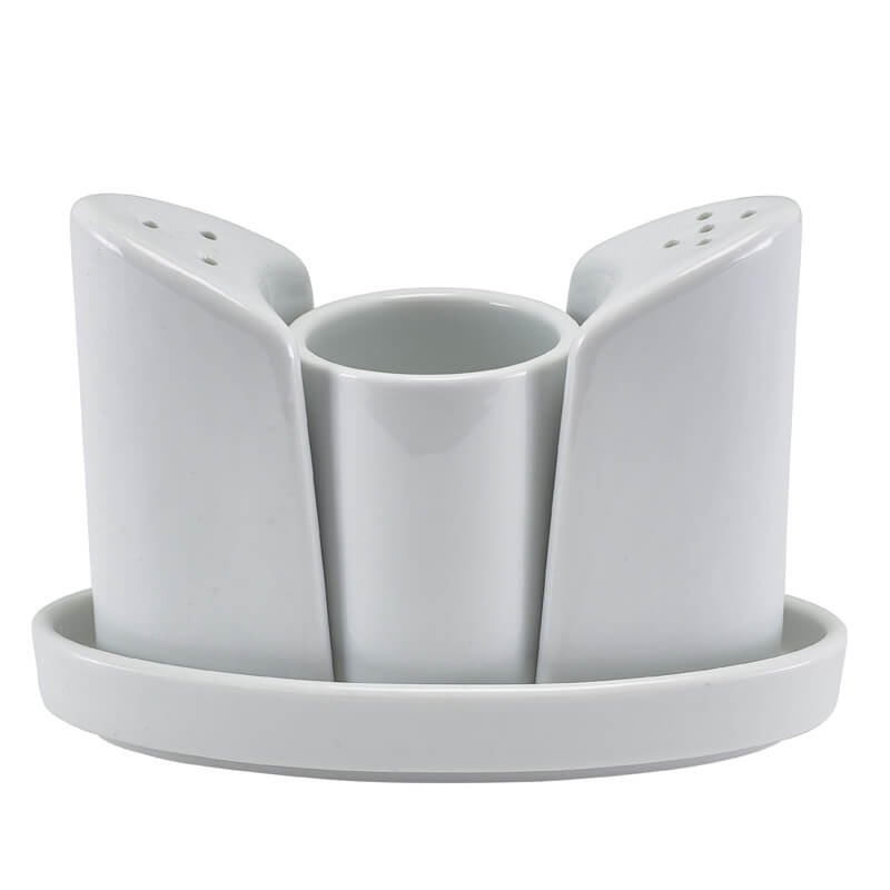 Menagen-Set aus Porzellan, 4-teilig - 13x9cm (6 Stk.) Menagen-Set aus Porzellan, 4-teilig - 13x9cm (6 Stk.)